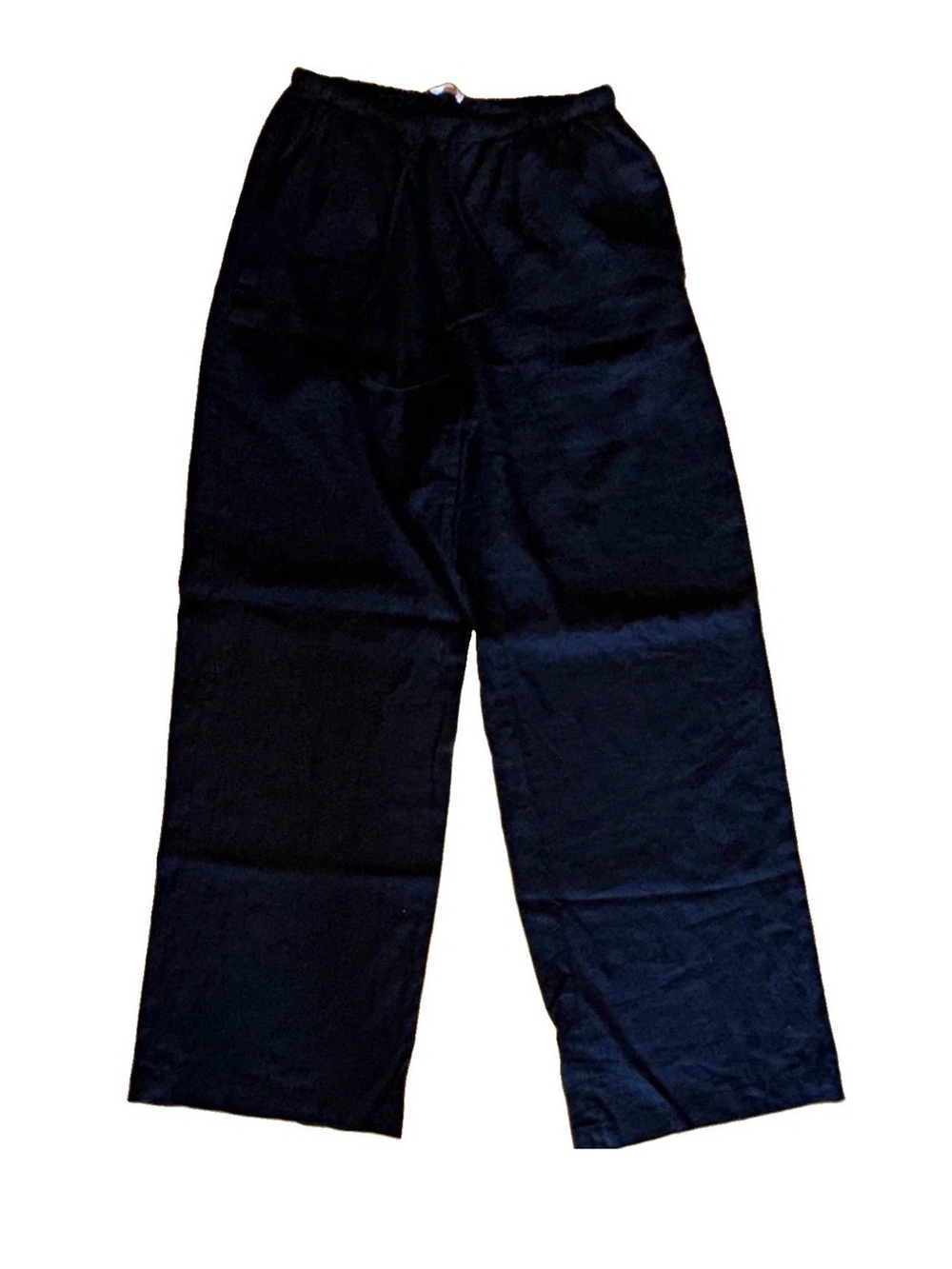 Cotton On Womens 4 Black Linen Blend Wide Leg Pants Pull On Drawstring NWT